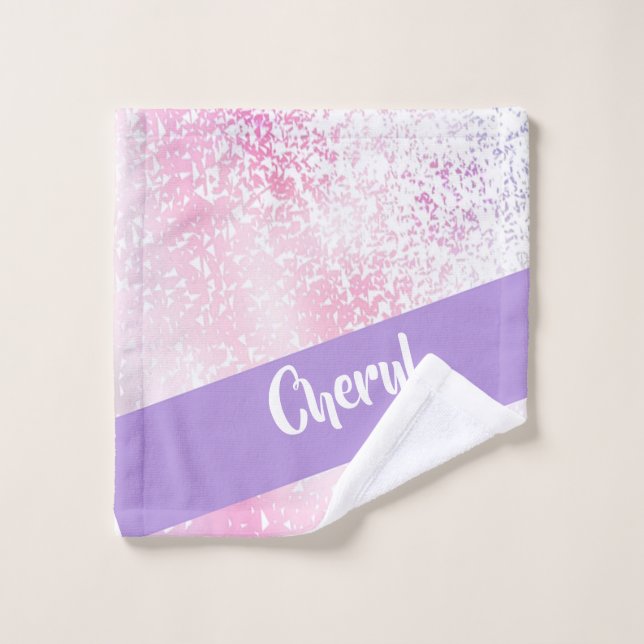 Parties scintillant claire violette, rose et blanc (Gant de toilette)