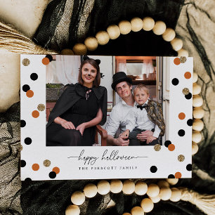 Parties scintillant Confetti Halloween Carte photo