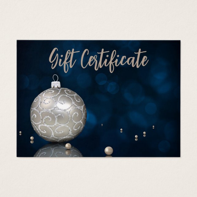 Parties scintillant d'argent certificat cadeau orn (Devant)