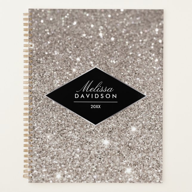 Parties scintillant d'argent et carnet de rendez-v (Devant)