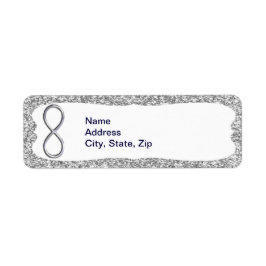 Parties scintillant d'argent Étiquettes de adresse