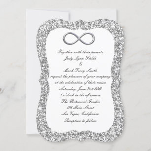 Parties scintillant d'argent Faire-part de mariage
