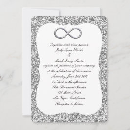 Parties scintillant d'argent Faire-part de mariage