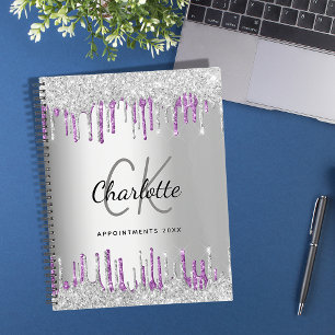 Parties scintillant d'argent gouttes de violet log