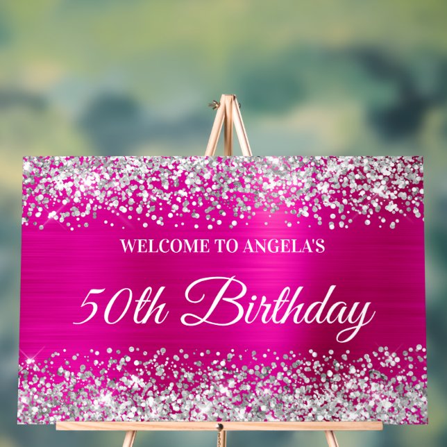 Parties scintillant d'argent Hot rose 50e annivers (Neutre)