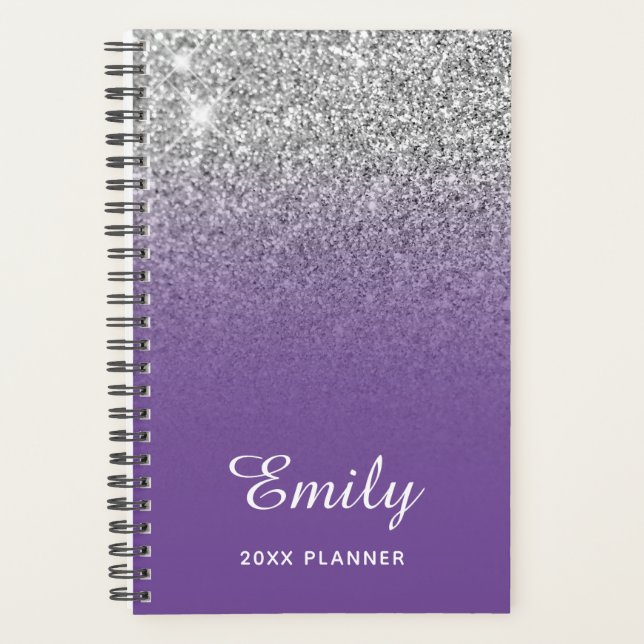 Parties scintillant d'argent violet Ombre personna (Devant)