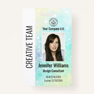 Parties scintillant de badge d'ID employé personna