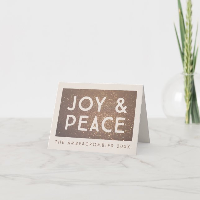 Parties scintillant de bronze Joy & Paix Carte de  (Devant)