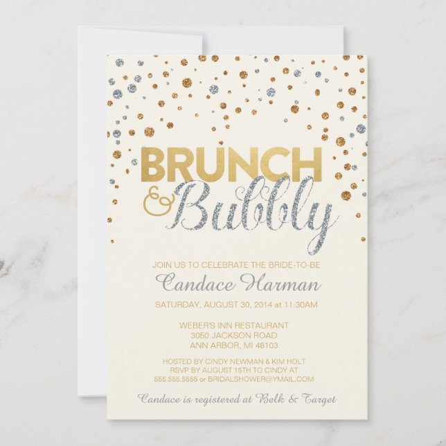Parties scintillant de Brunch & Bubbly Invitation  (Devant)