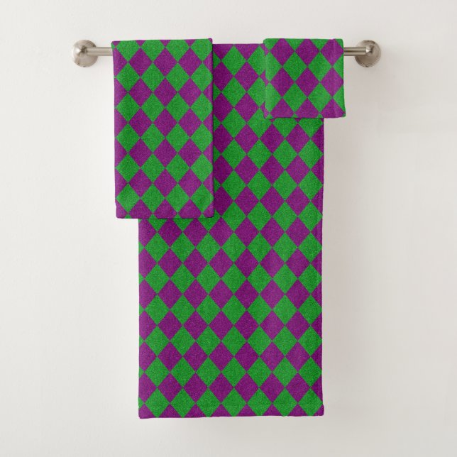 Parties scintillant de diamants violet et vert (En situation)
