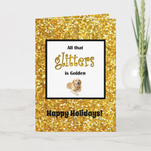 Parties scintillant de la carte de Noël Golden Ret