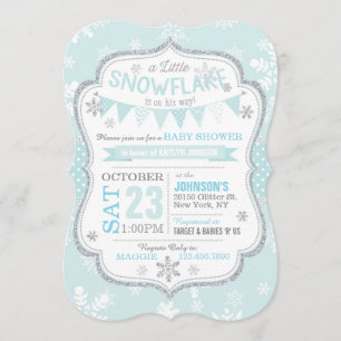 Parties scintillant d'hiver Snowflake Invitations