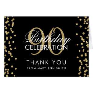 Parties scintillant d'Merci Gold Black 90th Birthd