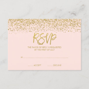 Parties scintillant d'or Blush Rose moderne RSVP