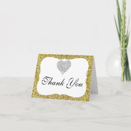 Parties scintillant d'or Carte de remerciements de