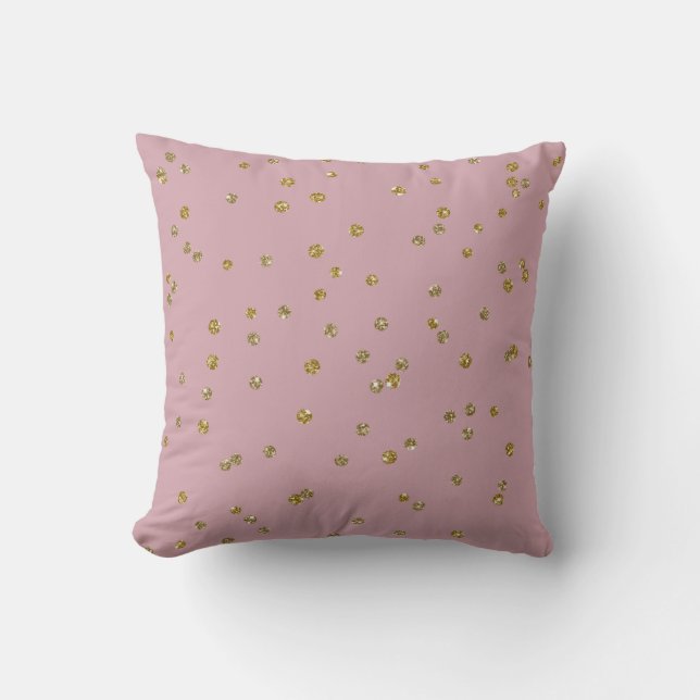 Parties scintillant d'or Confetti et oreiller rose (Recto)
