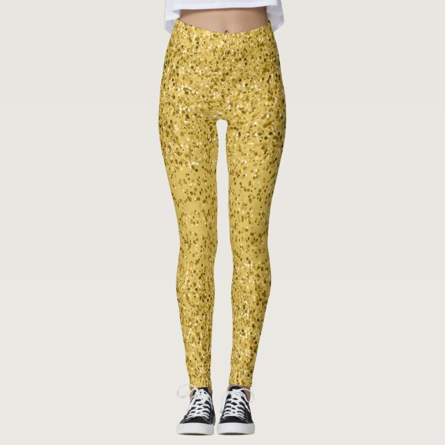 Parties scintillant d'or Confetti Look Leggings (Devant)