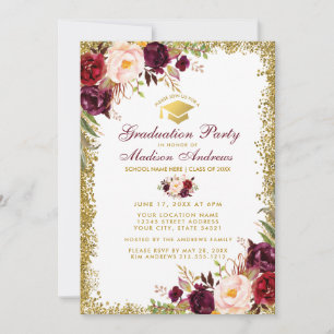 Parties scintillant d'or de Bourgogne Invitation d