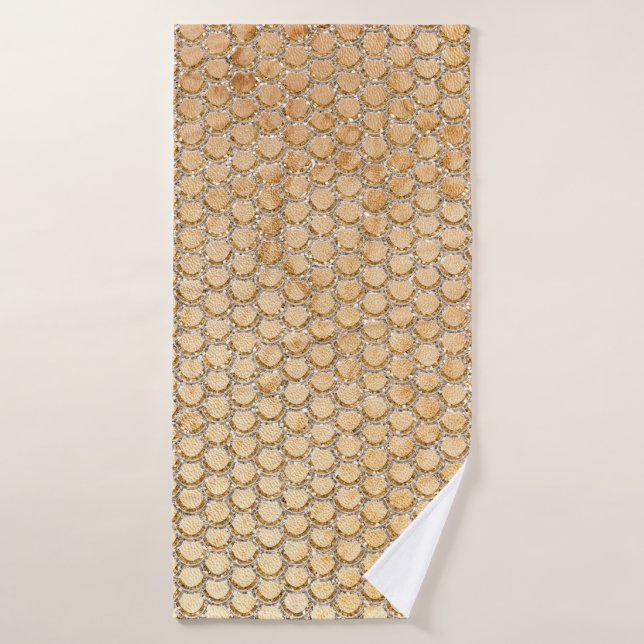 Parties scintillant d'or  de lunettes de sirène Mo (Serviette de bain)