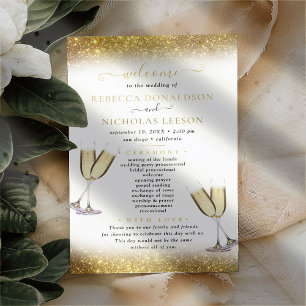 Parties scintillant d'or Élégant programme de mari