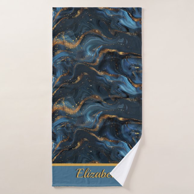 Parties scintillant d'or Faux Marble Art moderne E (Serviette de bain)