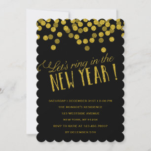 Parties scintillant d'or Fête Invitation