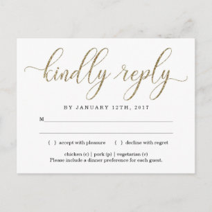 Parties scintillant d'or Invitation carte postale 
