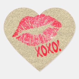 Parties scintillant d'or Lèvres Kiss XOXO Sticker 