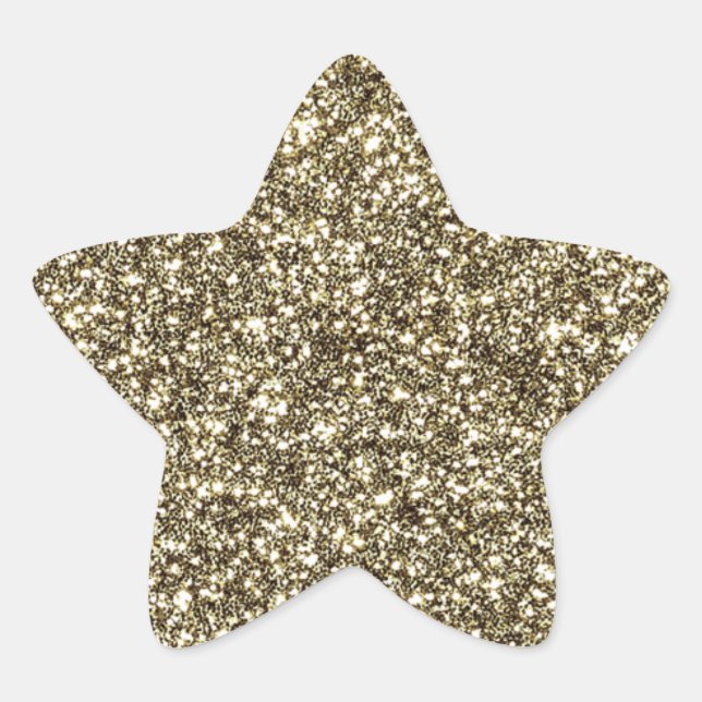 Parties scintillant d'or look élégant Sticker Star (Devant)