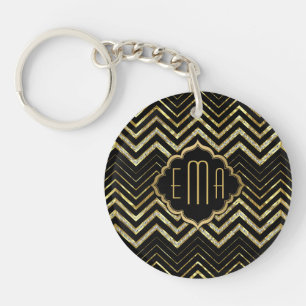 Parties scintillant d'or monogramme et Motif Zigza