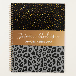 Parties scintillant d'or noir motif Leopard 2024