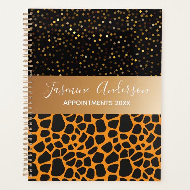Parties scintillant d'or noir motif Leopard 2024 (Devant)
