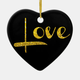 *~* Parties scintillant d'or Ornement d'amour du c