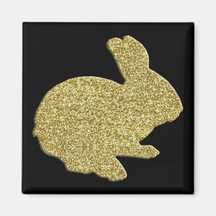 Parties scintillant d'or Silhouette Aimant lapin d