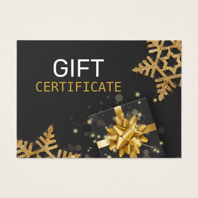 Parties scintillant d'or Snowflakes boîte cadeau B (Devant)