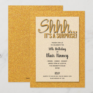 Parties scintillant d'or SURPRISE Invitations d'an