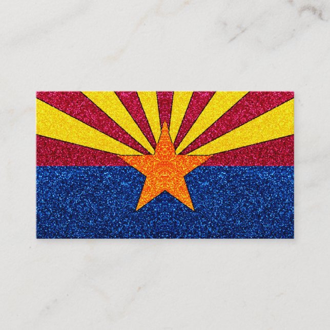 Parties scintillant drapeau Arizona cartes de visi (Devant)