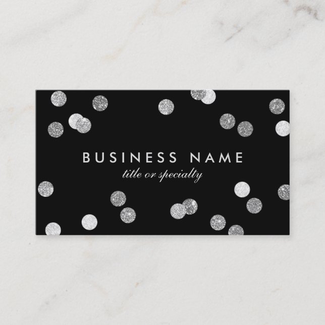Parties scintillant en argent Faux Confetti Carte  (Devant)