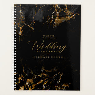 Parties scintillant en marbre Mariage Black Gold I