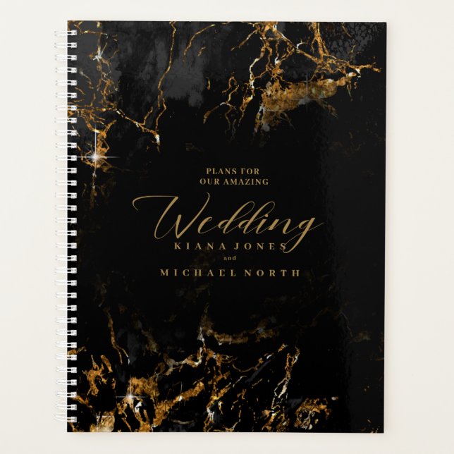 Parties scintillant en marbre Mariage Black Gold I (Devant)