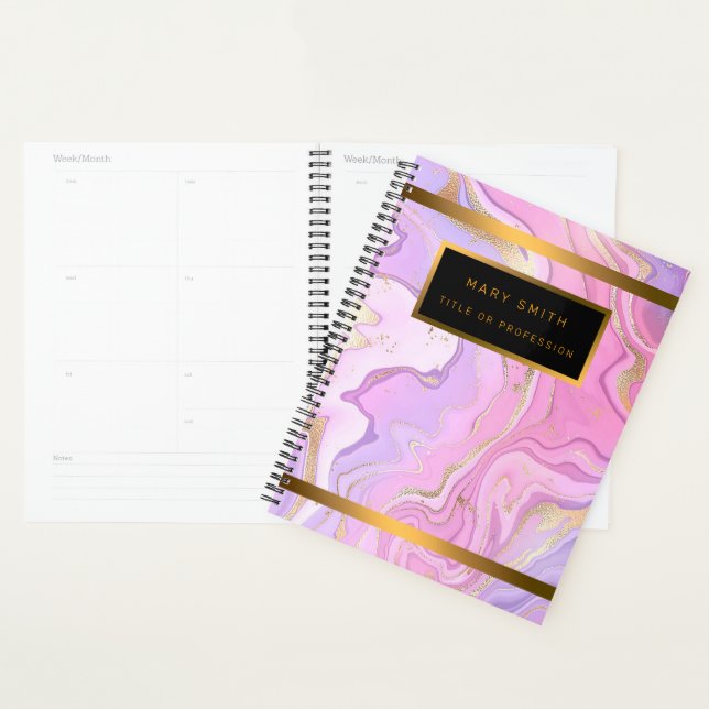 Parties scintillant en marbre rose violet or (Devant avec enveloppe)
