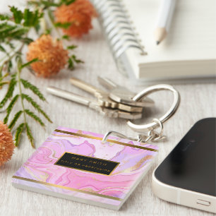 Parties scintillant en marbre rose violet or