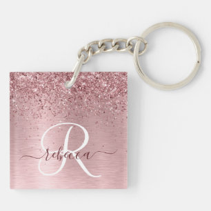 Parties scintillant en métal brossé rose pâle Nom