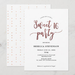 parties scintillant en or rose douce 16 invitation