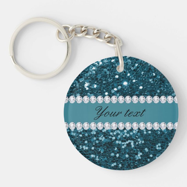 Parties scintillant et diamants bleu foncé Turquoi (Devant)
