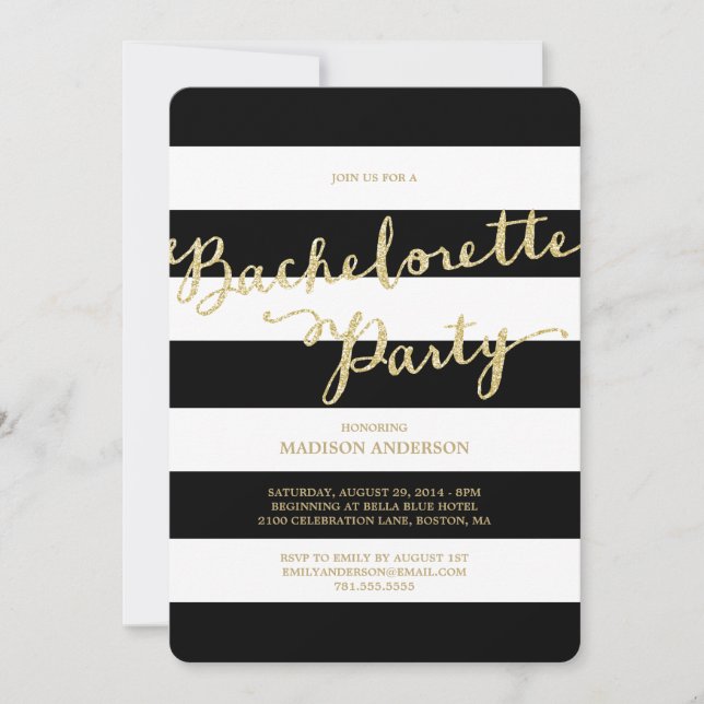 Parties scintillant et glam| Invitation de la Bach (Devant)