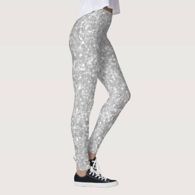 Parties scintillant étincelante en argent Leggings (Droite)