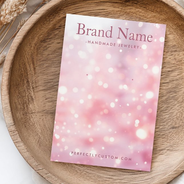 Parties scintillant étincelante lumières d'oreille (Sparkling glitter lights pink earring display card)