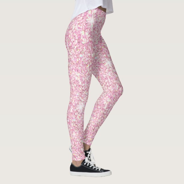 Parties scintillant étincelante rose Leggings (Droite)