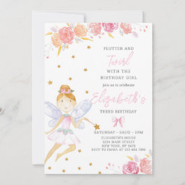 Parties scintillant Fairy Anniversaire Invitation